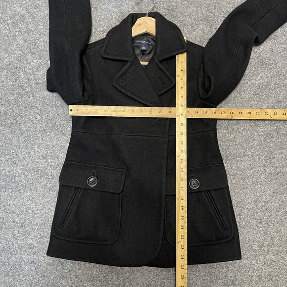 Gap Womens Black Wool Blend Peacoat Jacket Size S - Picture 6 of 7